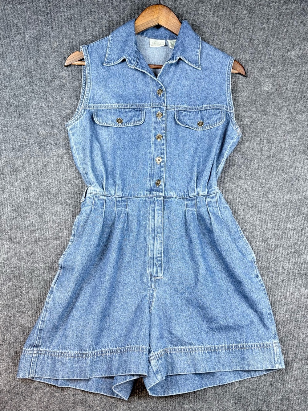 St. John's Bay Light Blue Denim Sleeveless Romper